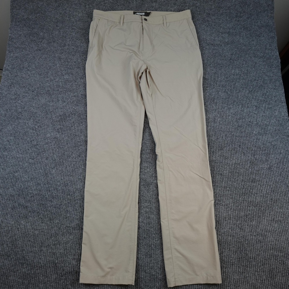 Mountain Khakis Pants Mens 38x36 Beige Nylon Stretch Zip Pocket Travel Hiking